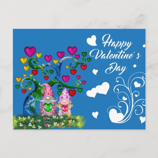 Valentines Gnomes Postcard Postkarte (Vorderseite)