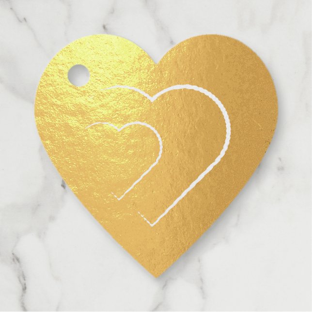 Valentine's goldene Herzen Foil Gift Tags (Vorderseite)