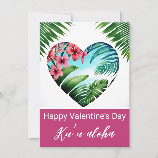Valentines Hawaiian Unisex Card (Vorderseite)