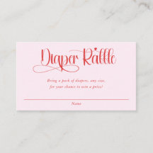 Valentines heart girl baby shower diaper raffle