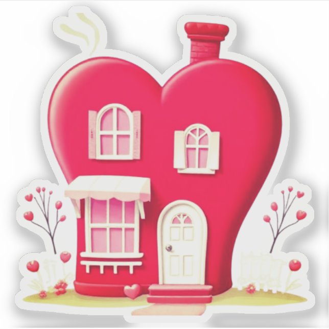 VALENTINES HEART HOUSE AUFKLEBER (Vorderseite)