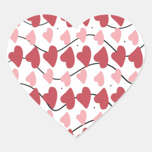 Valentines Hearts Doodles Dots Muster Herz-Aufkleber