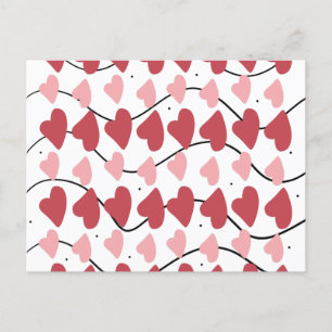 Valentines Hearts Doodles Dots Muster Postkarte