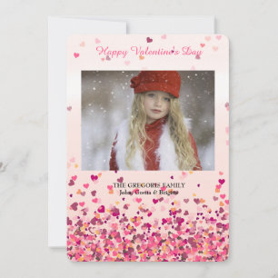 Valentine's Hearts Foto Holiday Card Feiertagskarte