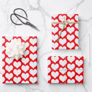 Valentines Hearts Geschenkpapier Set