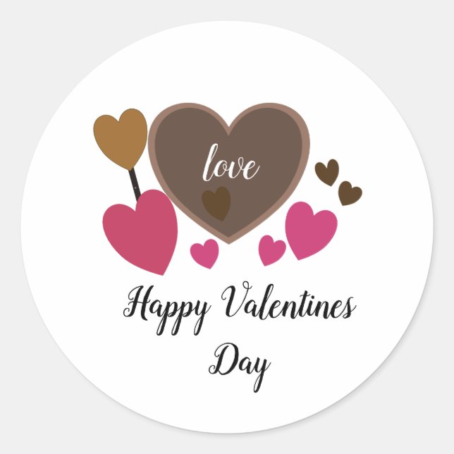 Valentines Hearts und Liebe Round Sticker (Vorderseite)