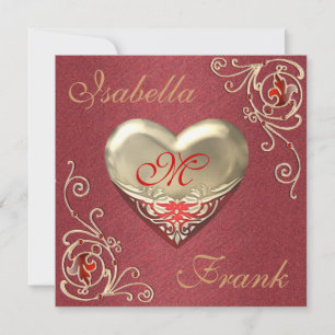 Valentines Hochzeitseinladung mit herrlichem Herz Einladung