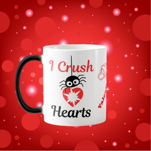Valentine's I Crush Hearts niedliche Spinne Verwandlungstasse