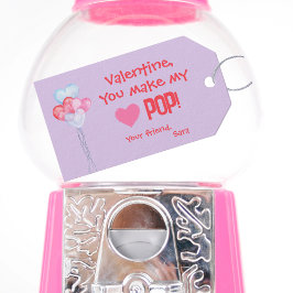 Valentine's Klasse "Du machst meinen Herz-Pop!" Geschenkanhänger