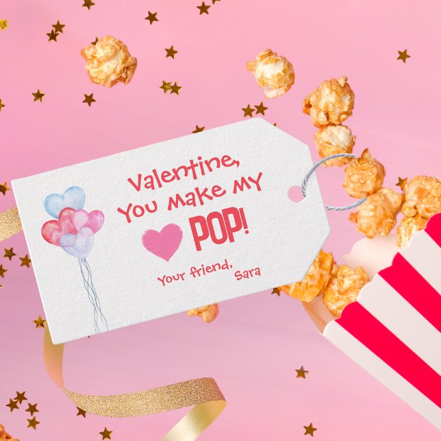 Valentine's Klasse "Du machst meinen Herz-Pop!" Geschenkanhänger (Von Creator hochgeladen)