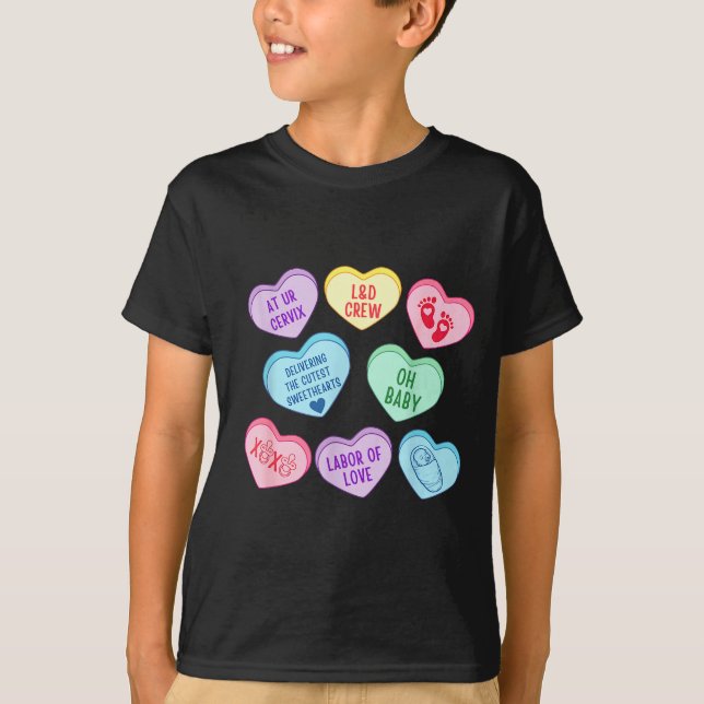 Valentines Labor And Delivery Nurse Heart Candy La T-Shirt (Vorderseite)