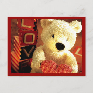 "Valentines Liebe Teddy Bear with Heart" Postkarte