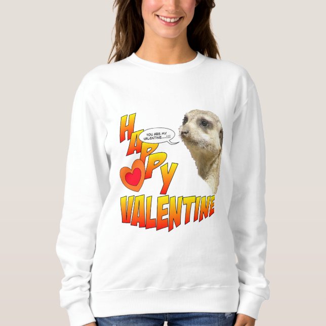 Valentines Meerkat Basic Sweatshirt (Vorderseite)