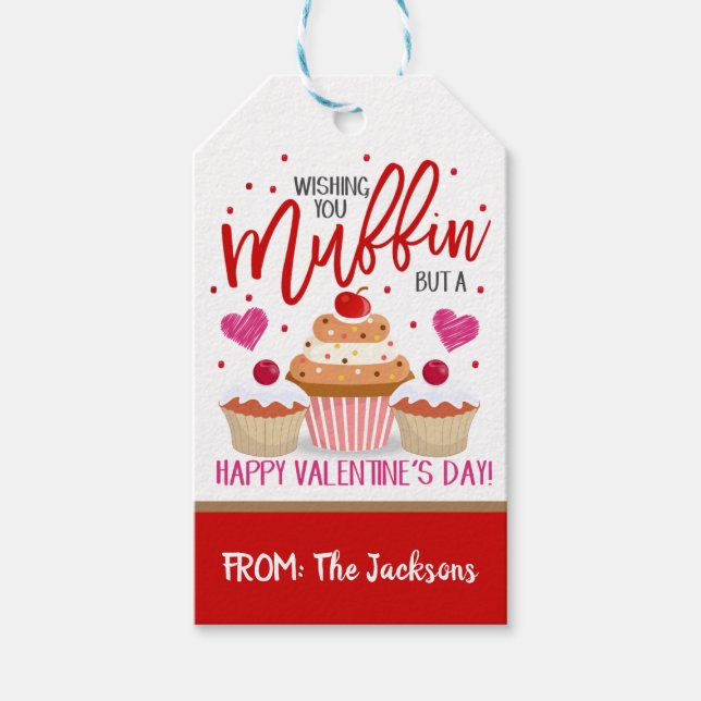Valentines Muffin Gift Tag Geschenkanhänger (Vorderseite)