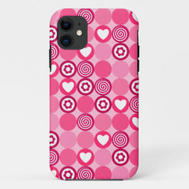 Valentines Niedliches rosa Herz- und Blume Dots Mu Case-Mate iPhone Hülle