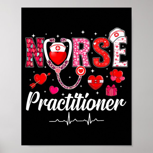 Valentines Nurse Practitioner Scrubs Nurse Life St Poster (Vorne)