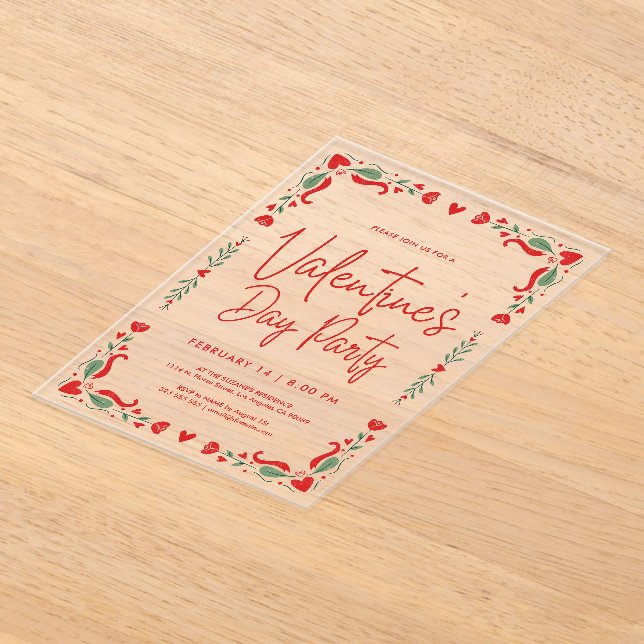 Valentine's party Invitation Acryleinladungen (Ablage )