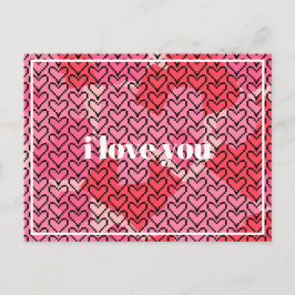Valentines Pixels Heart Postkarte