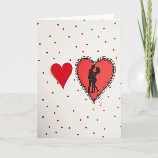 Valentines Polka Dot Love Card Karte (Vorderseite)