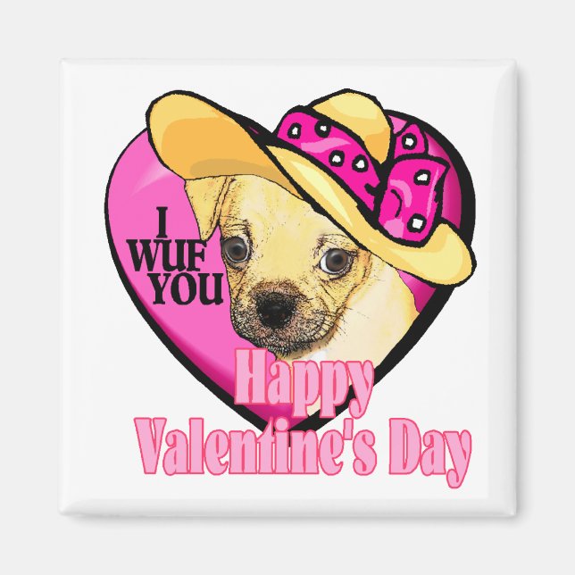 Valentines Puggle Magnet (Vorne)