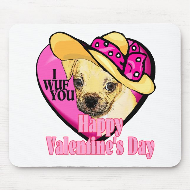 Valentines Puggle Mousepad (Vorne)