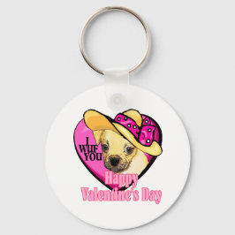 Valentines Puggle Schlüsselanhänger