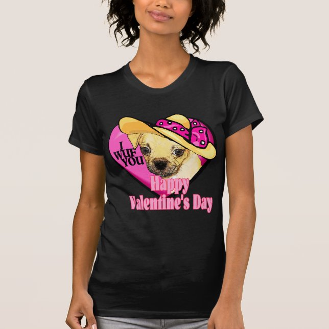 Valentines Puggle T-Shirt (Vorderseite)