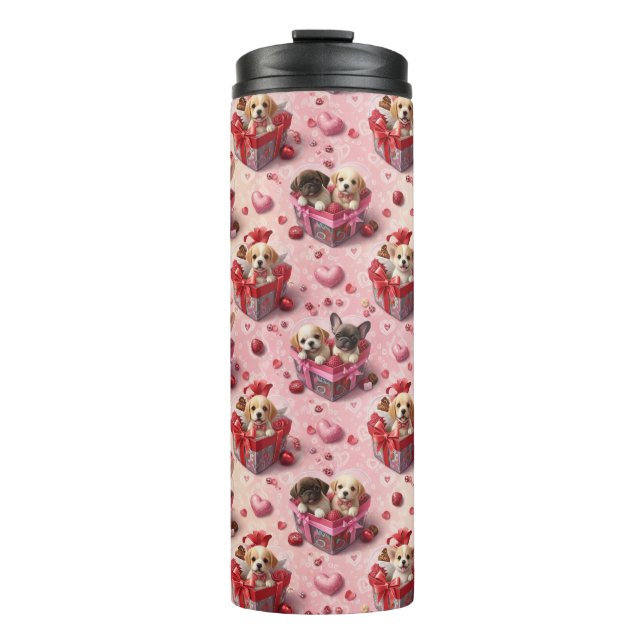 Valentine's puppies Tumblers Thermosbecher (Vorderseite)