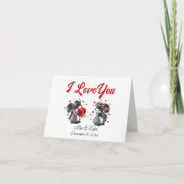 Valentines Raccoon Grußkarte Dankeskarte
