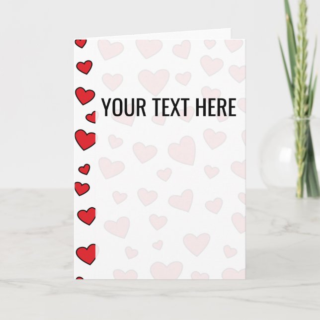 Valentines Red Heart Pattern Ankündigung (Vorderseite)