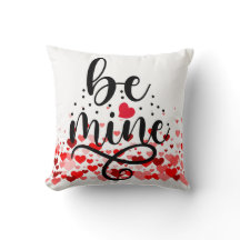 Valentines Red Heart Romantic Be Mine Typografy