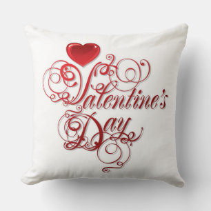Valentines Red Heart Throw Kissen