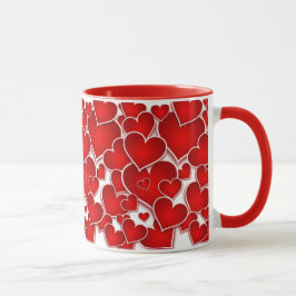 Valentines Red Hearts Tasse