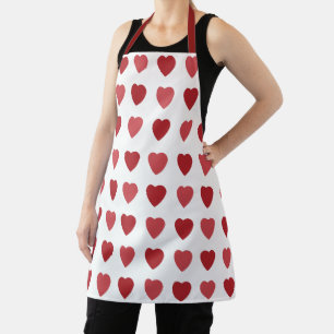 Valentines Red Hearts Valentines Schürze
