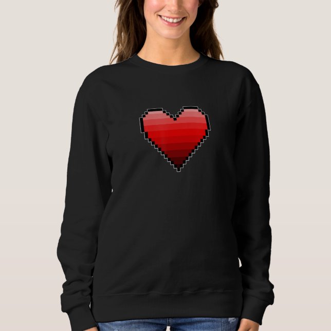 VALENTINE'S RETRO 8 BIT HEART 1 SWEATSHIRT (Vorderseite)