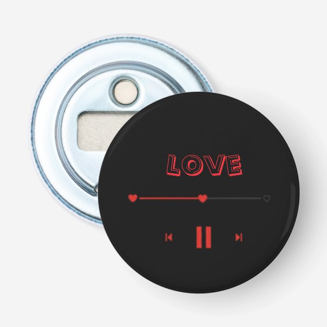 Valentine's Romantic  Badge— Cute Love Pin Button Flaschenöffner (Vorderseite)