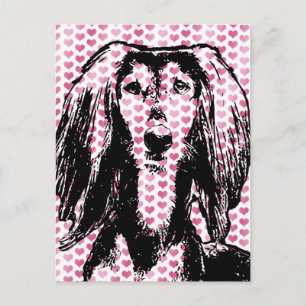Valentines - Saluki Silhouette Feiertagspostkarte