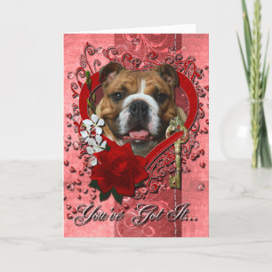 Valentines - Schlüssel zu meinem Herzen - Bulldog Feiertagskarte