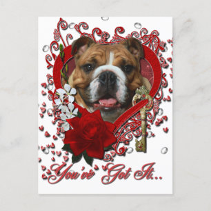 Valentines - Schlüssel zu meinem Herzen - Bulldog Feiertagspostkarte