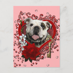 Valentines - Schlüssel zu meinem Herzen - Bulldog Feiertagspostkarte