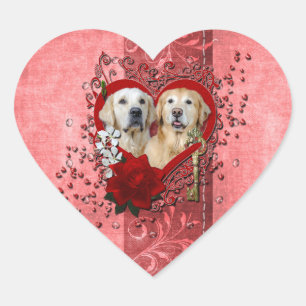 Valentines - Schlüssel zu meinem Herzen - Goldens  Herz-Aufkleber