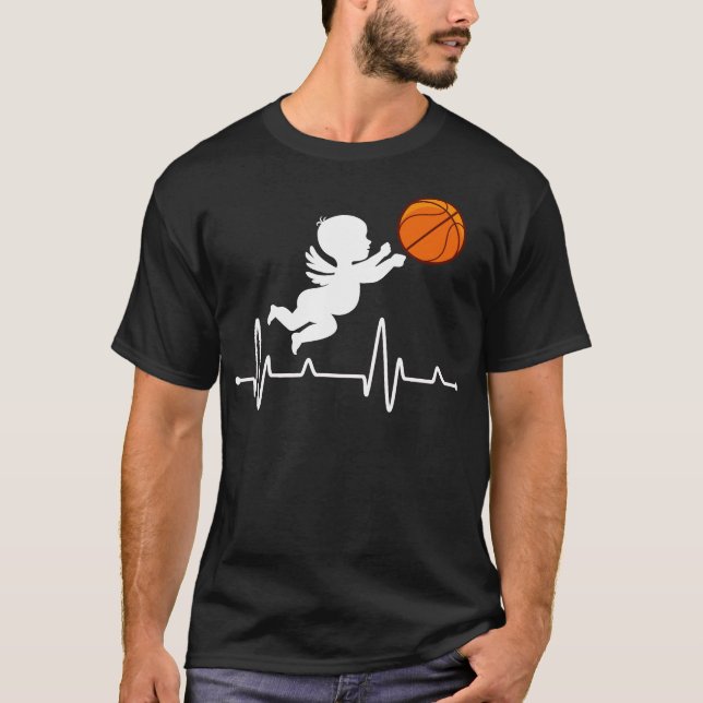 Valentines Shirt, Cupid Heart Basketball Hoops T-Shirt (Vorderseite)