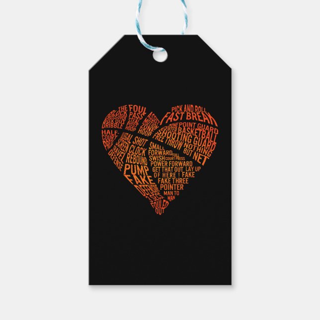 Valentines Shirt, Herz Basketball Hoops Romantik Geschenkanhänger (Vorderseite)