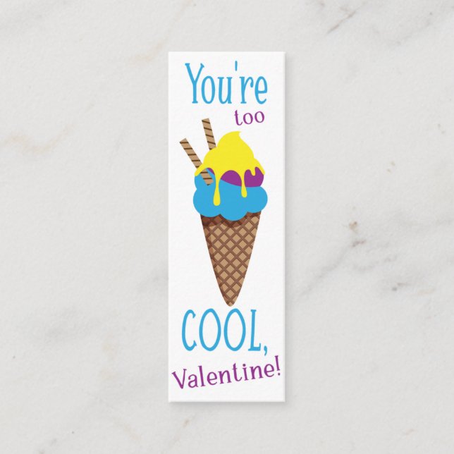 Valentine's Sie sind zu Cool! Mini-Lesezeichen Mini Visitenkarte (Vorderseite)
