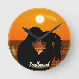 Valentines Soulbound - Foto und Text Runde Wanduhr