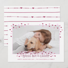 Valentines SPREAD LIEBE UND KINDNING Foto Feiertagskarte