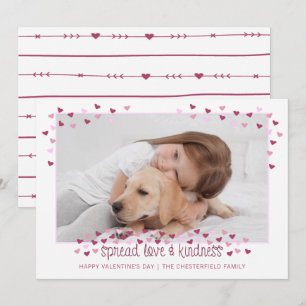 Valentines SPREAD LIEBE UND KINDNING Foto Feiertagskarte
