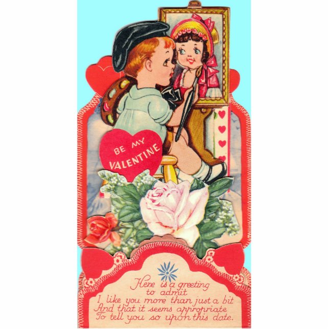 VALENTINES STAND UP DOLL ART - VALENTINSTAG FREISTEHENDE FOTOSKULPTUR  (Vorne)