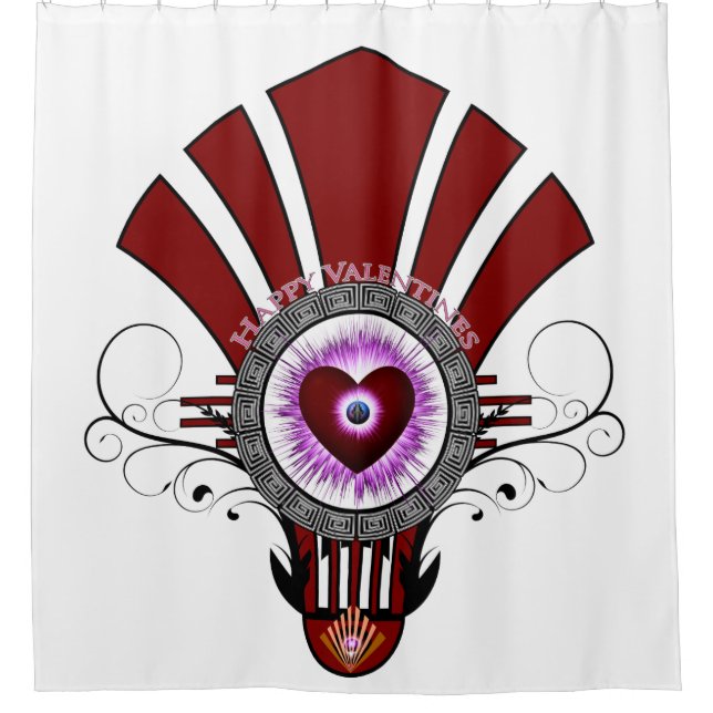 Valentines Star Burst Duschvorhang (Vorderseite)