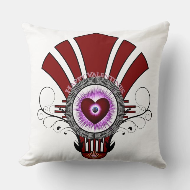Valentines Star Burst Throw Kissen (Vorderseite)